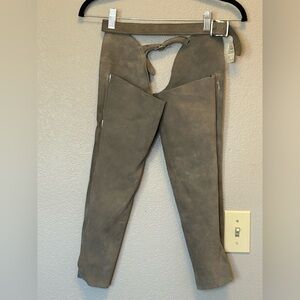 Devon Aire Children's Leather Green Riding Chaps Western Cowboy Rodeo Sz S